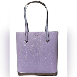 NWT KATE SPADE LARGE LILLAC GLITTER TOTE
